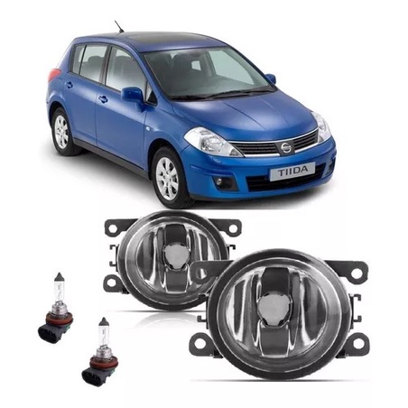 Par Farol De Milha Universal Nissan Tiida 2008 2009 2010 2011 2012 2013 + Lâmpada