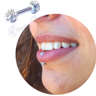 Piercing Minibarbell Australiano Aço Cirúrgico Zircônia