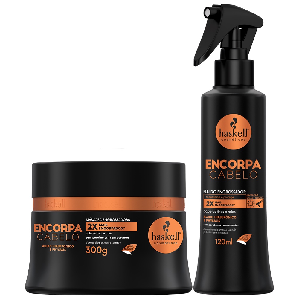 Fluido 120ml e Máscara 300gr Encorpa Cabelo Haskell