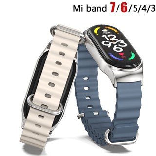 Faixa Oceânica Para mi band 7 6 5 4 3 Pulseira Smatwatch De silicone Esportiva Miband5 correa Substituição Xiaomi 3 4 5 6 7
