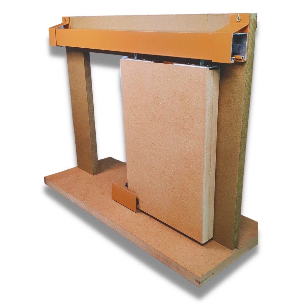 Kit p/ Porta Correr Trilho Alumínio 35x35 1,80m Cereja