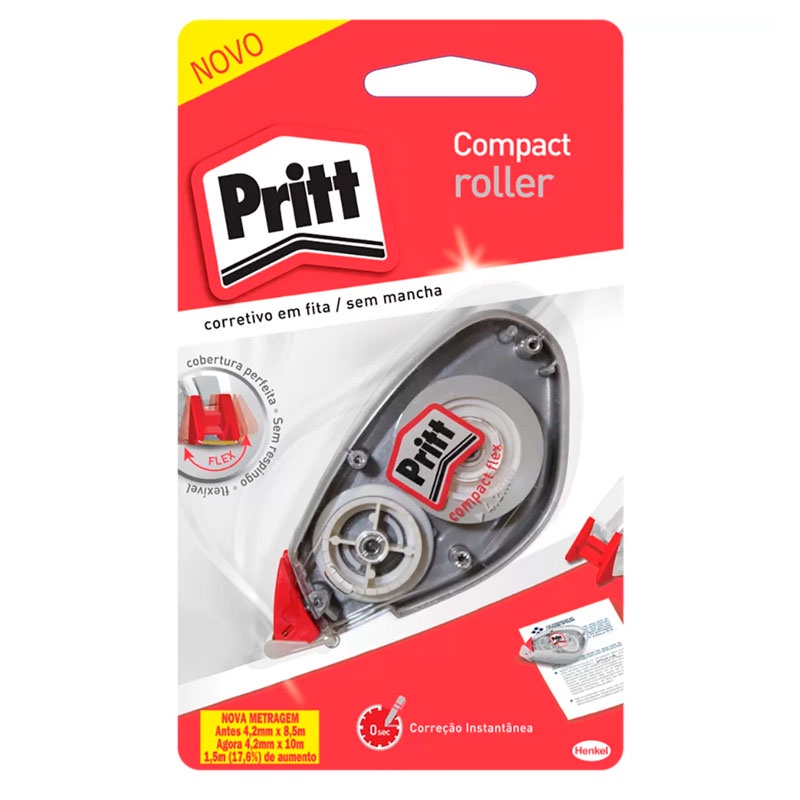 Corretivo em fita Pritt Compact Roller 4,2mmx10m 2160399 Henkel em Oferta na Shopee