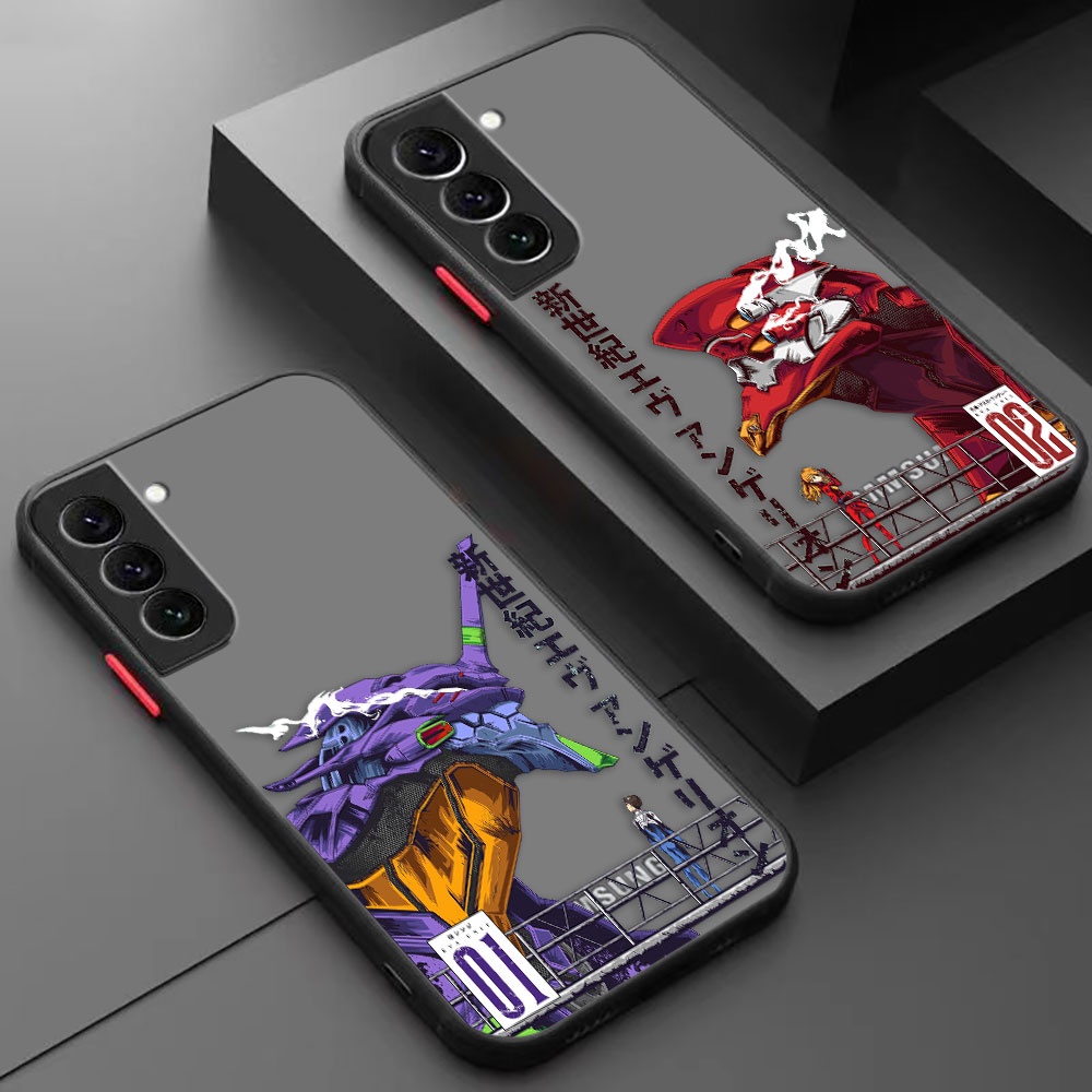 Gundam 01 02 Neon Genesis Evangelion Matte Estojo Para Celular Samsung Galaxy S23 S22 S21 S20 S10 S10E S9 S8 Nota 20 10 Plus Lite Ultra 5G Capa Telefone Com Toque De Pele