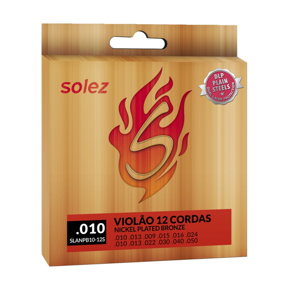 Encordoamento Solez DLP Violão Aço 12 Cordas 010 SLANPB1012S em Oferta na Shopee