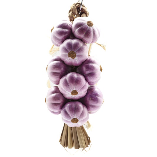 RESTIA TRANÇA ENFEITE ALHO ROXO BUQUÊ COM 9 CABEÇAS