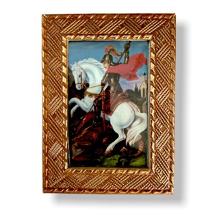 Quadro São Jorge Decorativo Com Vidro 20x15 em Oferta na Shopee