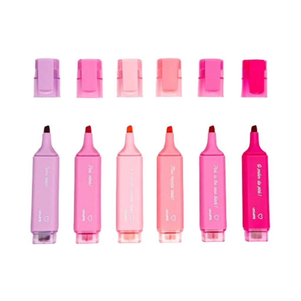 kit com 06 Marca Texto Pink - Leonora em Oferta na Shopee