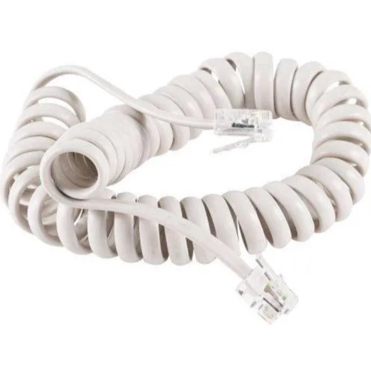 CORDÃO ESPIRALADO PARA TELEFONE E INTERFONE BRANCO #