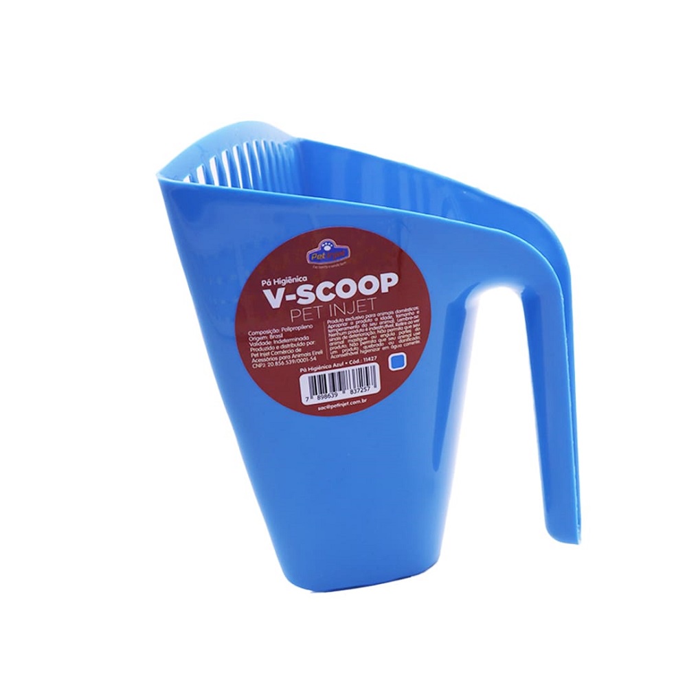 Pá Higiênica com Furba para Caixa de Areia de Gatos - Azul