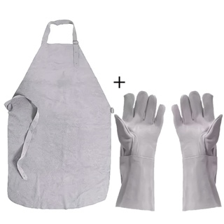 Kit EPI Solda Avental E Luva De Raspa Segurança Para Soldador Couro em Oferta na Shopee