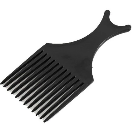 Pente Garfo Black Power Afro Preto Nylon Resistente para Cabelo Crespo Cacheado Dar Volume na Raiz Unissex