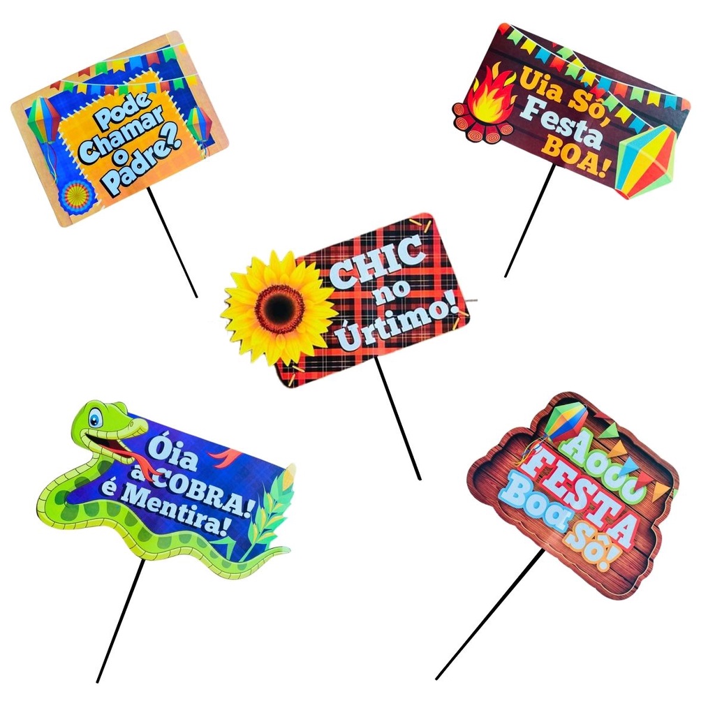 Kit 10 Placa Plaquinha Selfies Decorativa Festa Junina em Oferta na Shopee
