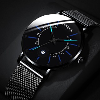 Minimalista Genebra De Homens De Negócios Relógios De Luxo Ultra Fino De Quartzo De Aço Inoxidável