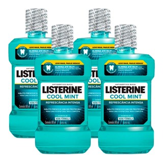 Kit com 4 Antisséptico Bucal Listerine Cool Mint Leve 500ml Pague 350ml