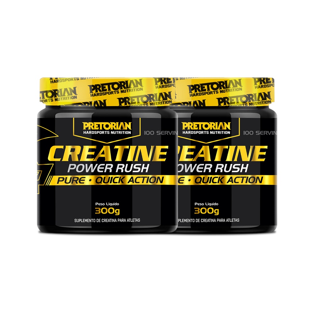 Kit 2x Creatina Power Rush 300g - Pretorian em Oferta na Shopee