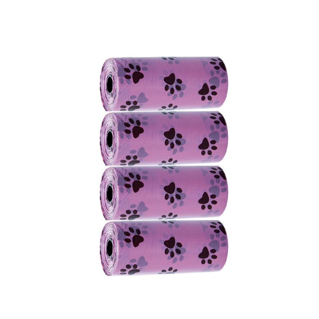 Refil Cata Caca com 04 Rolos com 20 Saquinhos Rosa Jolitex