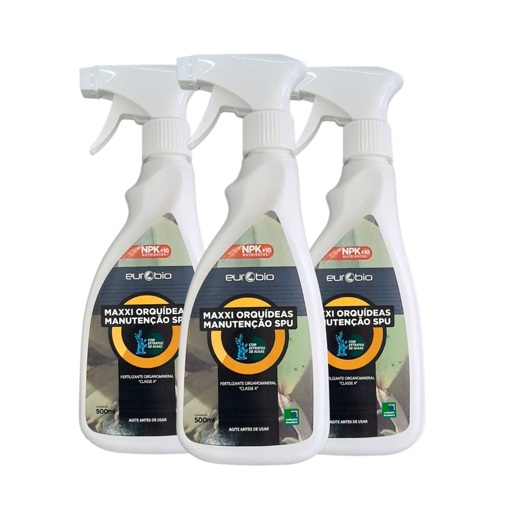 Fertilizante Foliar Maxxi Orquídeas Manutenção SPU 500ml Kit com 3