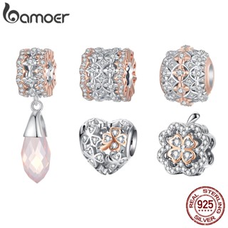 BAMOER 925 Silver Sterling Autumn Series Rose Gold DIY Beads Desgin Simples Acessórios Para Presentes