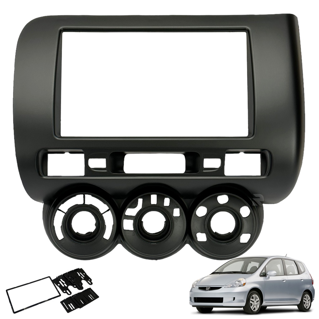 Moldura Painel DVD 2 Din MP5 Central Multimidia Honda Fit 1º Geração 2004 a 2008