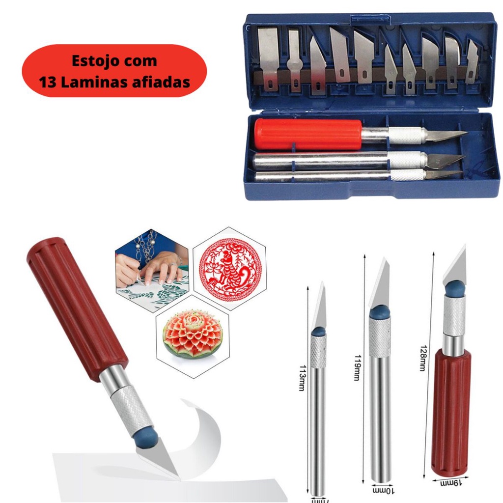 Kit Estilete Precisão Patchwork, Scrapbook Artesanato 17pças