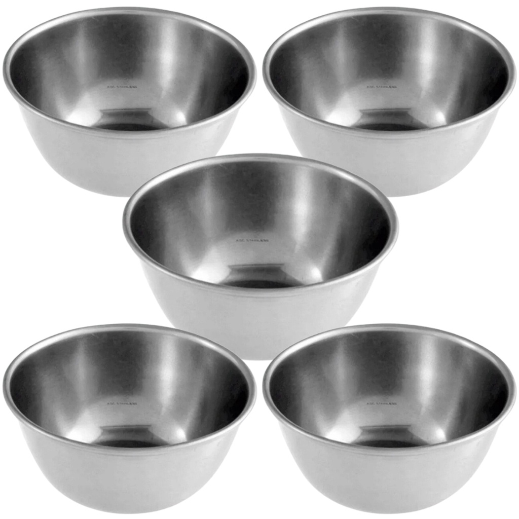 Kit 5 Cubas Redonda Inox Assepcia 9x4,5cm 200ml Marcatto Fortinox - Odontológica Dentista Hospitalar Cirúrgico Autoclavável