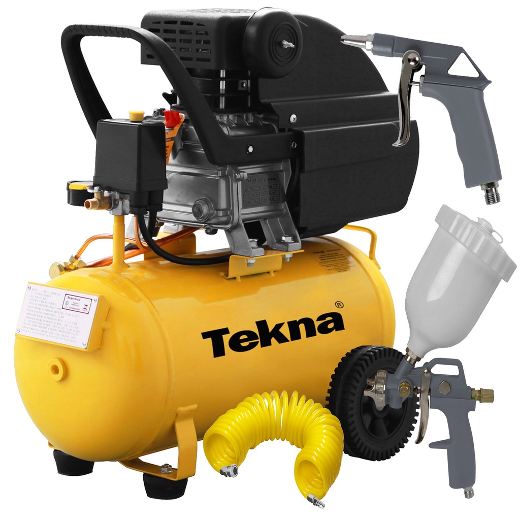 Compressor De Ar 20l 2hp Com Pistola Pintura Mangueira Tekna