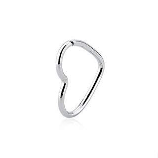 Piercing de prata 925 para nariz ou helix - Formato de coração