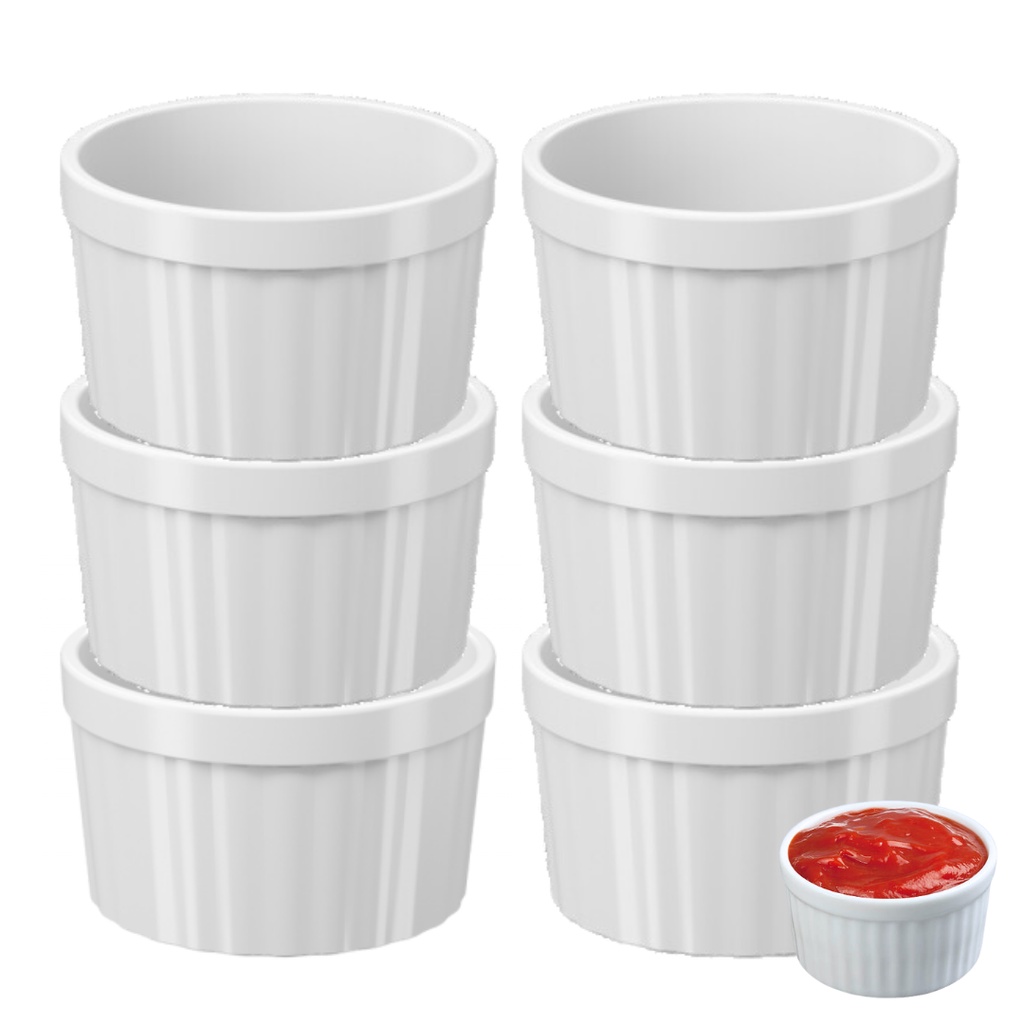 Kit 6 pcs Molheira Ramekin Potinhos Pote Molho Petisco Coza 150ml Tigela Bowl Uno