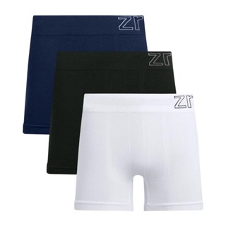 Kit 3 Cuecas Boxer Zee Rucci Microfibra Sem Costura Masculino Original Lisa