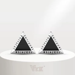 Brincos Pretos Masculinos De Aço Inoxidável Vnox , Todos Os Triangulares Leves De Símbolo Viking , Jóias