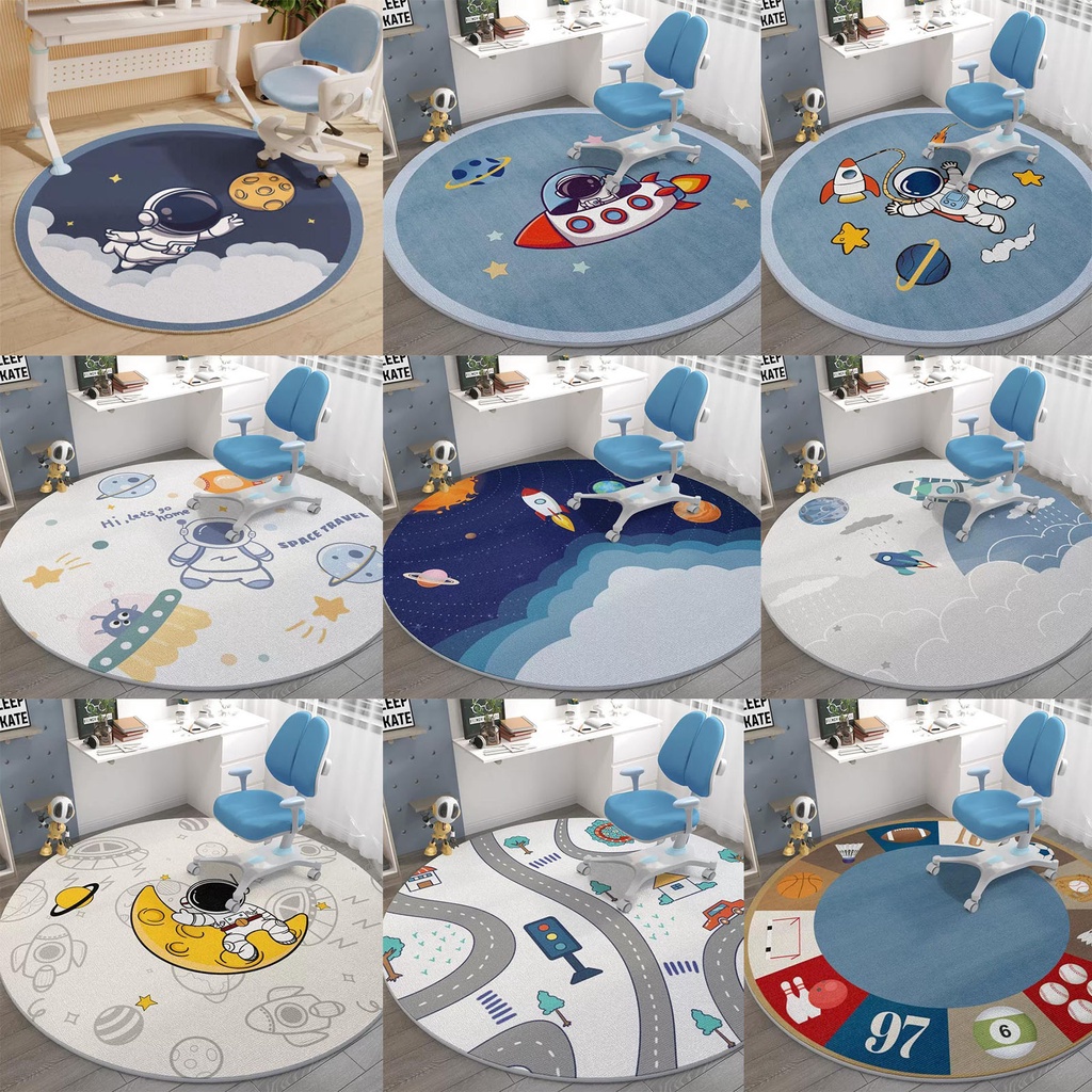 Astronauta 3D Round Rug Para Crianças Meninos Em Casa Sala De Estar , Quarto E Cozinha 100 * 100CM 120 * 120cm 140 * 140cm Tapete De Decoração em Oferta na Shopee