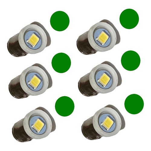 Kit 6 Lampada 75 Led Verde Soquete Latao Painel Fusca
