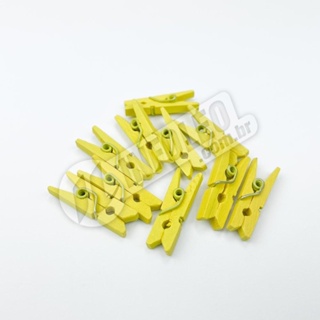 Mini Pregador de Madeira Pequeno Amarelo 25x7x4mm (Prendedor) - 10 unidades em Oferta na Shopee