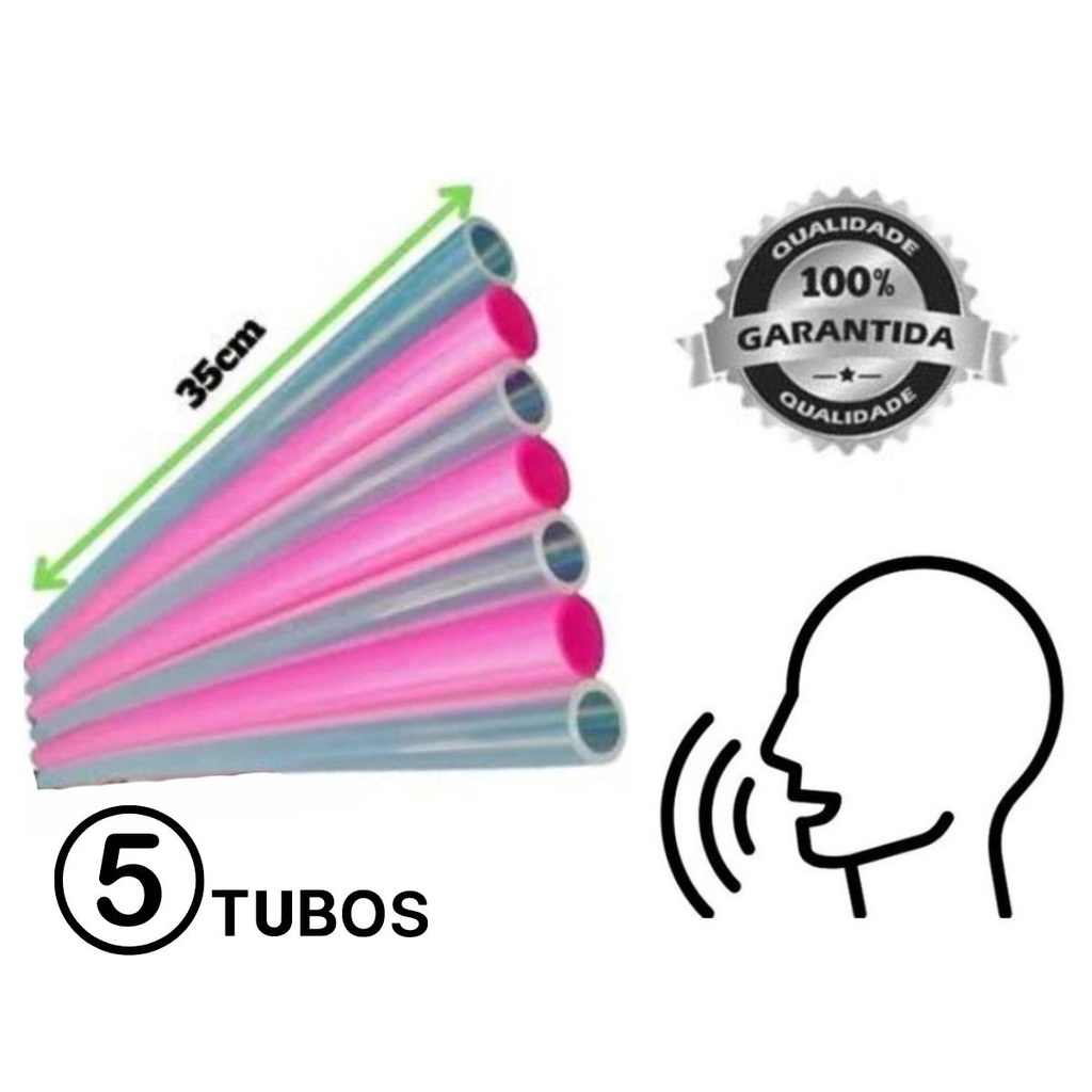 Kit 5 Tubo Ressonância Lax Vox Exercício Vocal Silicone 35cm em Oferta na Shopee