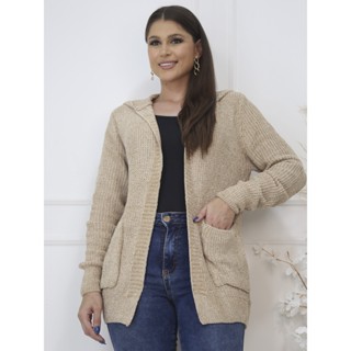 Casaco de inverno tricot com bolso e capuz 5002 em Oferta na Shopee