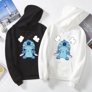 Blusa Moletom Canguru Lilo Stitch Desenho Feminino Capuz Com Bolso Anime