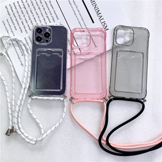 1,5m Cordão De Nylon Lanyard Ajustável Para Caixa De Telefone IPhone 14 13 12 11 Pro Max XR XSMAX 7 8 Mais Com Cartão TPU Soft