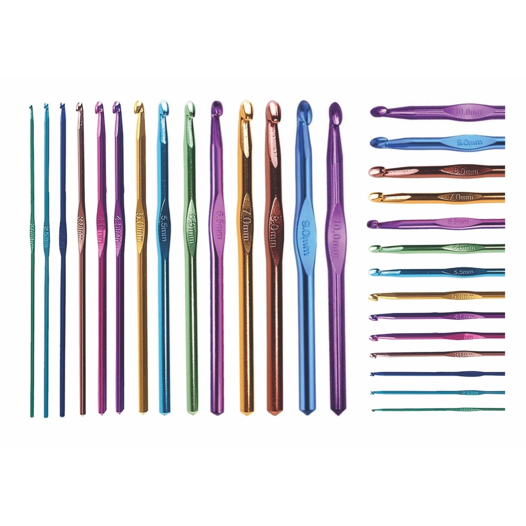 Kit Agulha Para Crochê - Pacote Com 14 Tamanhos em Oferta na Shopee