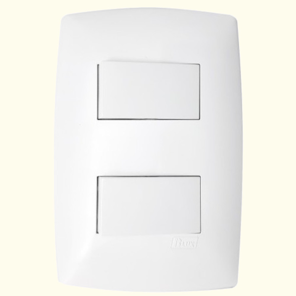 Interruptor de Luz Simples 2 teclas Apagador Branco Home