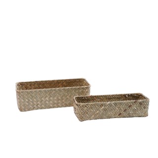 Kit 2 cestos organizadores multiuso decorativo seagrass - Oikos