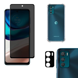 KIT Motorola Moto G42 | Película de Privacidade 3D - Capa Capinha Anti Impacto - Película da Câmera 3D