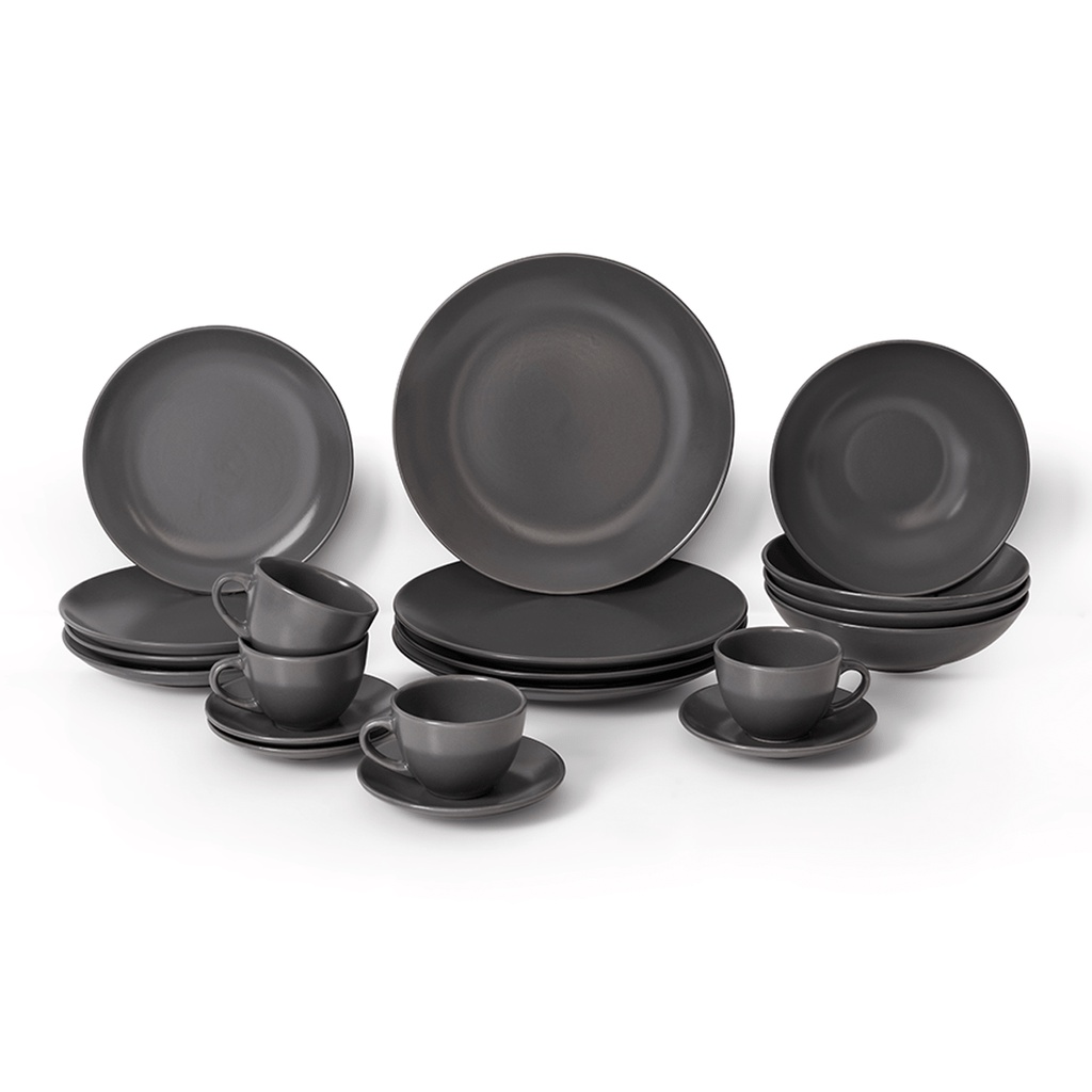 Aparelho De Jantar 20 Peças Em Cerâmica Haus Concept Soho cinza