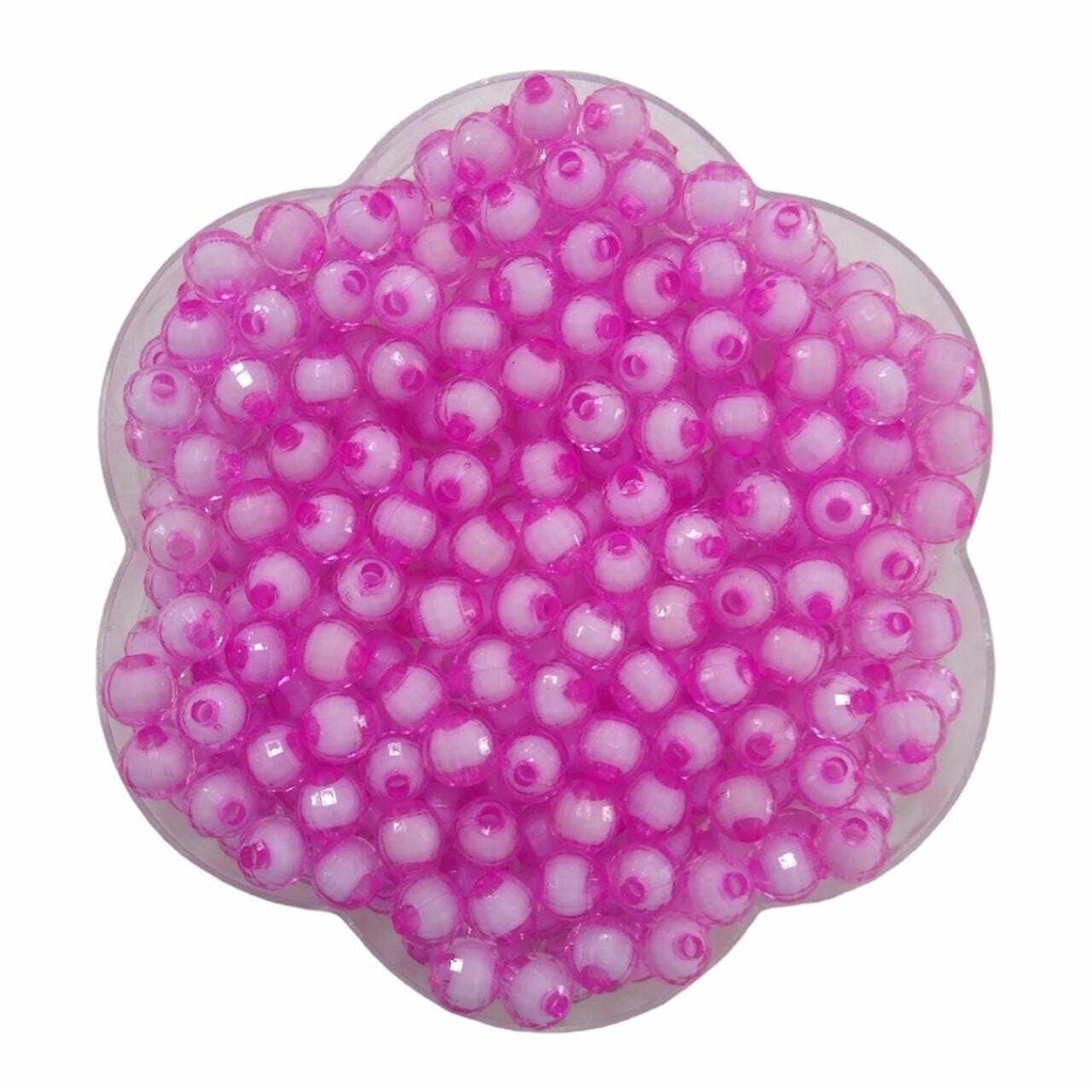 Miçanga - Sextavada c/ Miolo - Rosa Chiclete 8mm - 50g