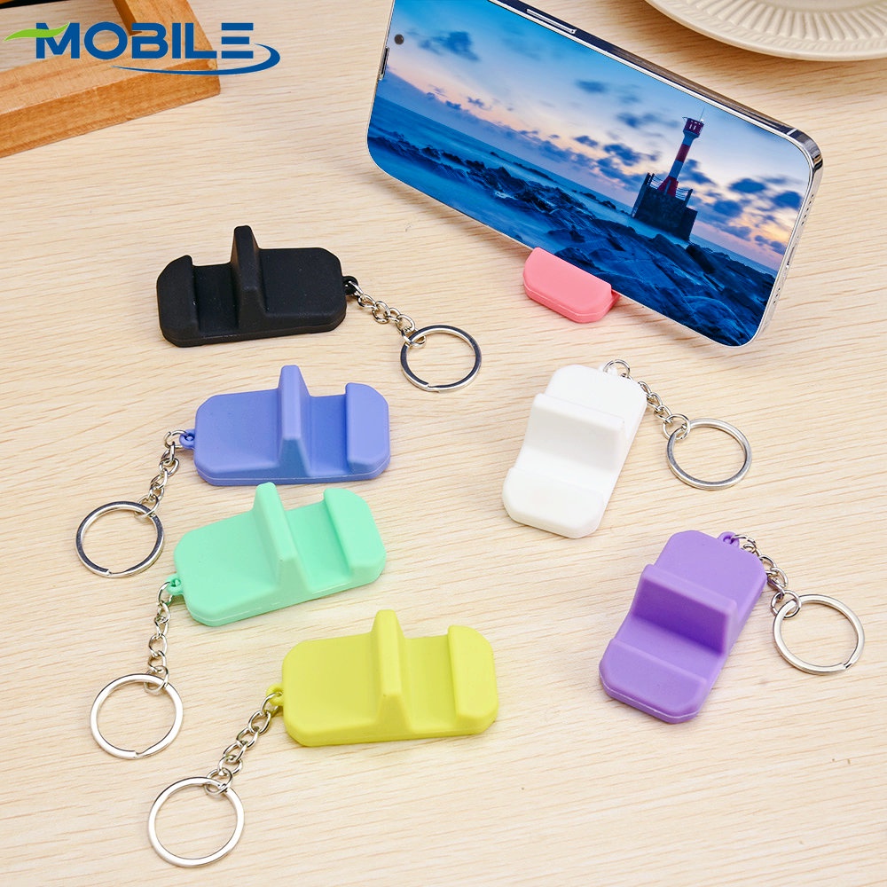Porta-Chaves Criativo Suporte Para Smartphone Telefone Preguiçoso Fofo Pingente Portátil Mesa De Mini Chaveiro Celular D
