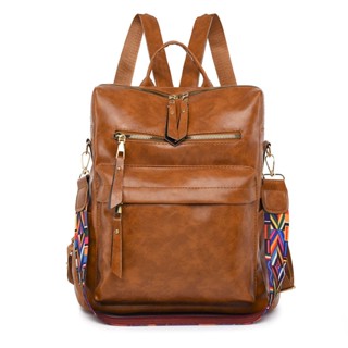 Mochila Feminina Estilo Europeu E Americano 2023 Nova Moda De Couro Macio Viagem Ao Ar Livre De Grande Capacidade