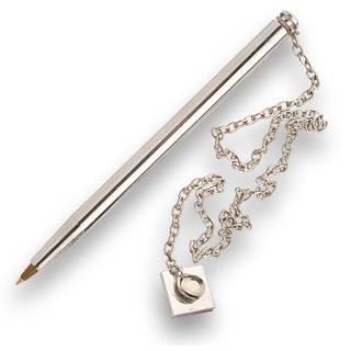 Caneta esferográfica balcão fixa com botão Fejova