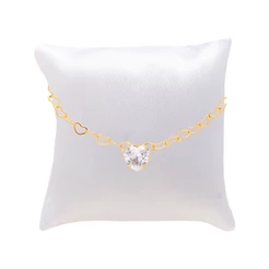 Kit 12 Pulseira Madrinha Pedra Cristal Folheada + Almofadinha
