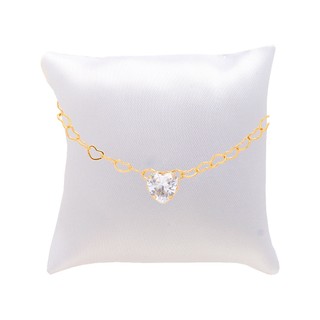 Pulseira Madrinha Pedra Cristal Folheada + Almofadinha