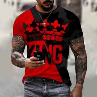 Nova Coroa De Impressão 3D De Verão Padrão De Camiseta De Manga Curta Solta Harajuku top Masculino