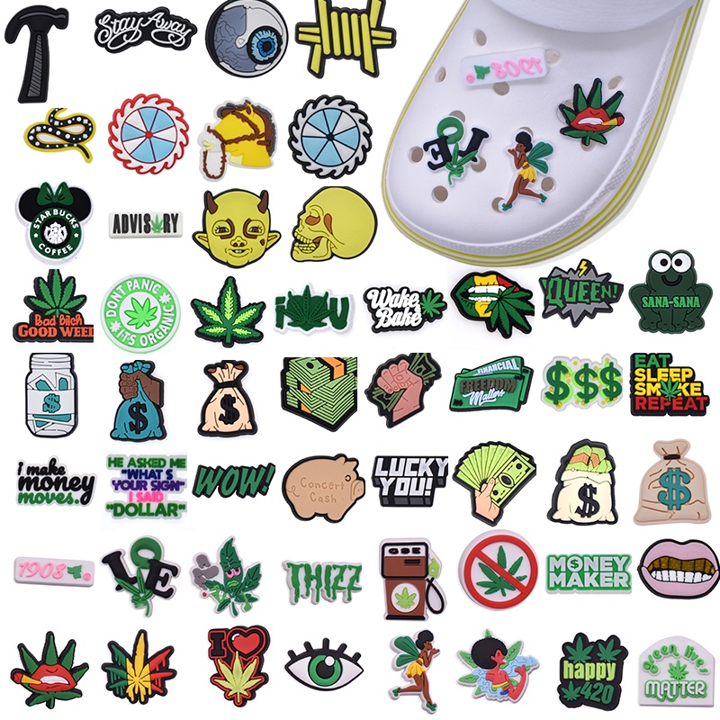 Acessórios para sandálias Pingente Botão Pins Money DIY Sapatos Combinados Charme